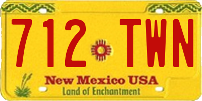 NM license plate 712TWN