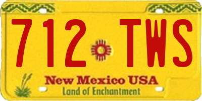 NM license plate 712TWS