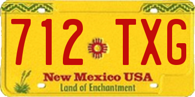 NM license plate 712TXG