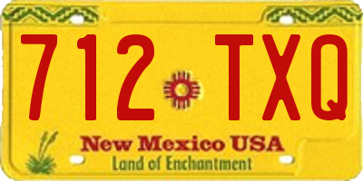 NM license plate 712TXQ