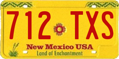 NM license plate 712TXS