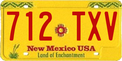 NM license plate 712TXV