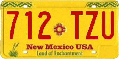 NM license plate 712TZU