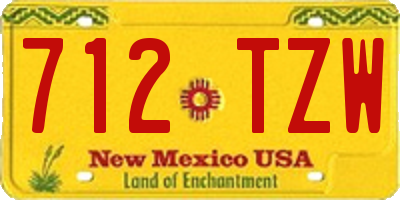 NM license plate 712TZW