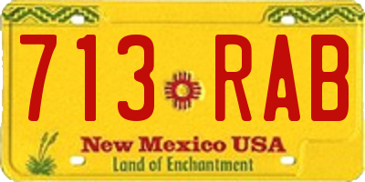 NM license plate 713RAB