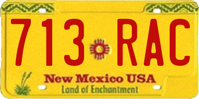 NM license plate 713RAC