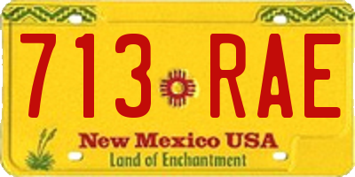 NM license plate 713RAE