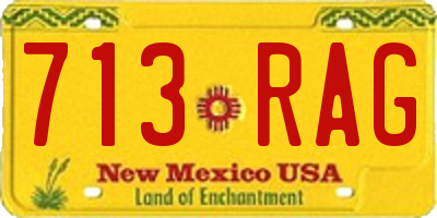 NM license plate 713RAG