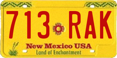 NM license plate 713RAK