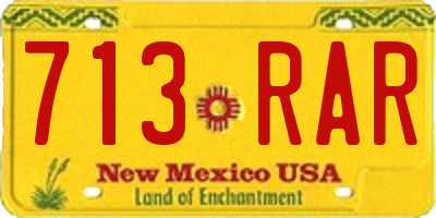 NM license plate 713RAR