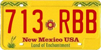 NM license plate 713RBB