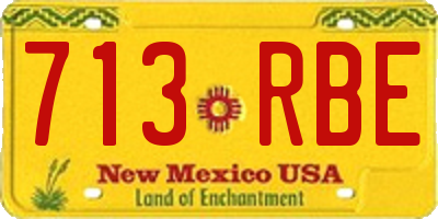 NM license plate 713RBE