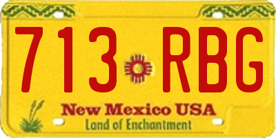 NM license plate 713RBG