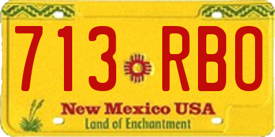NM license plate 713RBO