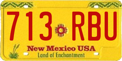 NM license plate 713RBU