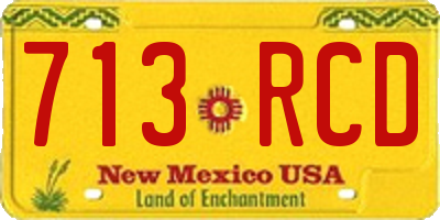 NM license plate 713RCD