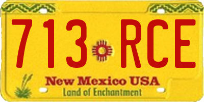 NM license plate 713RCE