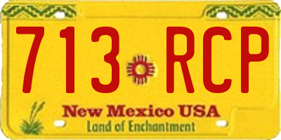 NM license plate 713RCP