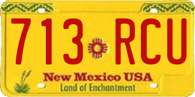 NM license plate 713RCU