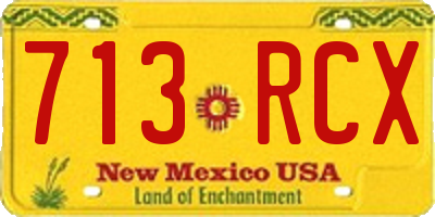 NM license plate 713RCX