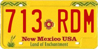 NM license plate 713RDM