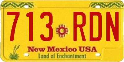 NM license plate 713RDN