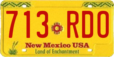 NM license plate 713RDO