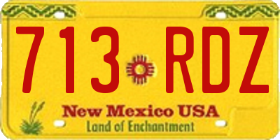 NM license plate 713RDZ