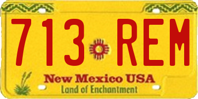 NM license plate 713REM