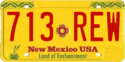 NM license plate 713REW