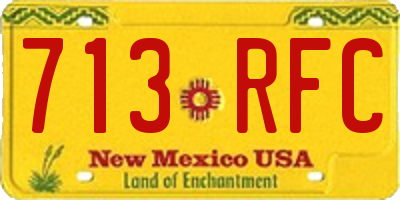 NM license plate 713RFC