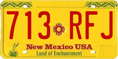 NM license plate 713RFJ