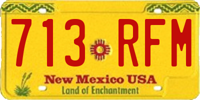 NM license plate 713RFM