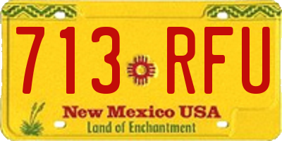 NM license plate 713RFU