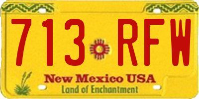 NM license plate 713RFW