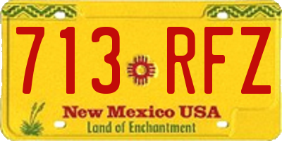 NM license plate 713RFZ