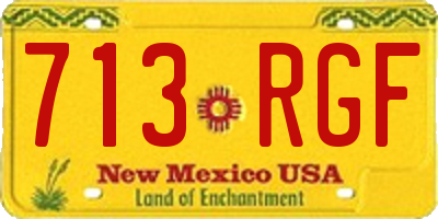 NM license plate 713RGF