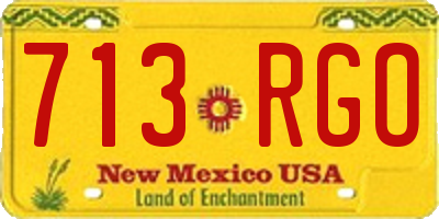 NM license plate 713RGO