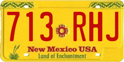 NM license plate 713RHJ