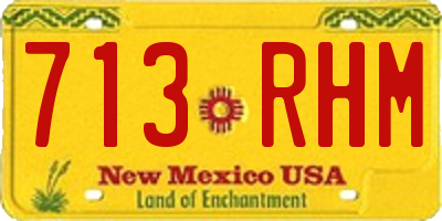 NM license plate 713RHM
