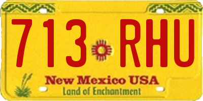 NM license plate 713RHU