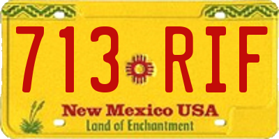 NM license plate 713RIF