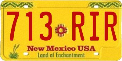 NM license plate 713RIR