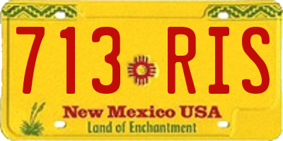 NM license plate 713RIS