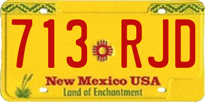 NM license plate 713RJD
