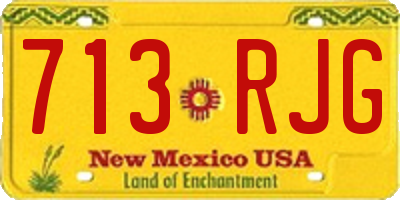 NM license plate 713RJG