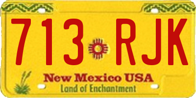NM license plate 713RJK