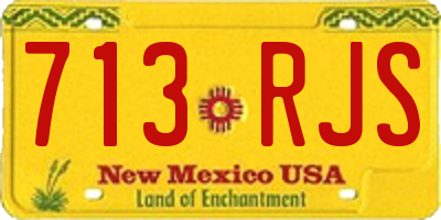 NM license plate 713RJS
