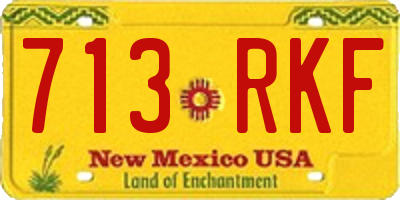 NM license plate 713RKF
