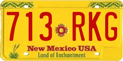 NM license plate 713RKG